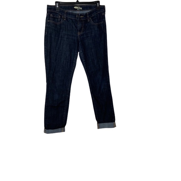 OLD NAVY dark blue jean pants. Cuffed. Size 6 - Picture 3 of 7